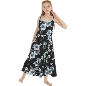 imageGirl Hawaiian Maxi Tiered Dress in Day Dream BloomMidnight Bloom