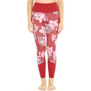 imageWomens Athletic Sportswear Leggings Pants in Floral PatternsLotus and Orchid Red