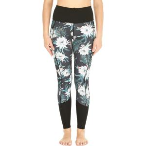 imageWomens Athletic Sportswear Leggings Pants in Floral PatternsWispy Cereus Black