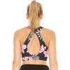 imageWomens Athletic Sportswear Bra Top in Floral PatternsLotus and Orchid Black