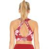 imageWomens Athletic Sportswear Bra Top in Floral PatternsLotus and Orchid Red