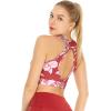 imageWomens Athletic Sportswear Bra Top in Floral PatternsLotus and Orchid Red