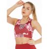 imageWomens Athletic Sportswear Bra Top in Floral PatternsLotus and Orchid Red