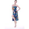 imageWomens Hawaiian Luau Halter Floral Print Halter Dress in Hibiscus PatternsBlue Sunset