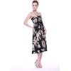 imageWomens Hawaiian Luau Halter Floral Print Halter Dress in Hibiscus PatternsHibiscus Black