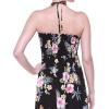 imageWomens Hawaiian Luau Halter Floral Print Halter Dress in Hibiscus PatternsHibiscus Black