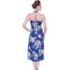 imageWomens Hawaiian Luau Halter Floral Print Halter Dress in Hibiscus PatternsHibiscus Blue