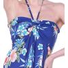 imageWomens Hawaiian Luau Halter Floral Print Halter Dress in Hibiscus PatternsHibiscus Blue