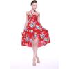 imageWomens Hawaiian Luau Halter Floral Print Halter Dress in Hibiscus PatternsHibiscus Red