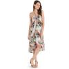 imageWomens Hawaiian Luau Halter Floral Print Halter Dress in Hibiscus PatternsPastel Neon Sunset