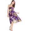 imageWomens Hawaiian Luau Halter Floral Print Halter Dress in Hibiscus PatternsPurple Sunset