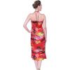 imageWomens Hawaiian Luau Halter Floral Print Halter Dress in Hibiscus PatternsRed Sunset