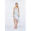 imageWomens Hawaiian Luau Halter Floral Print Halter Dress in Hibiscus PatternsSandy Beach Cream