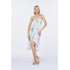 imageWomens Hawaiian Luau Halter Floral Print Halter Dress in Hibiscus PatternsSandy Beach Cream