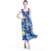 imageWomens Hawaiian Maxi Tank Elastic Luau Dress in Sunset PatternsSunset Blue