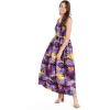 imageWomens Hawaiian Maxi Tank Elastic Luau Dress in Sunset PatternsSunset Purple