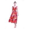 imageWomens Hawaiian Maxi Tank Elastic Luau Dress in Sunset PatternsSunset Red