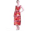 imageWomens Hawaiian Maxi Tank Elastic Luau Dress in Sunset PatternsSunset Red