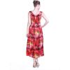 imageWomens Hawaiian Maxi Tank Elastic Luau Dress in Sunset PatternsSunset Red