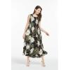 imageWomens Hawaiian Maxi Tank Elastic Luau Dress in Sunset PatternsWispy Cereus Black