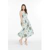 imageWomens Hawaiian Maxi Tank Elastic Luau Dress in Sunset PatternsWispy Cereus Light Blue