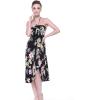 imageWomens Hawaiian Luau Halter Floral Print Halter Dress in Hibiscus PatternsHibiscus Black