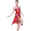 imageWomens Hawaiian Luau Halter Floral Print Halter Dress in Hibiscus PatternsRed Sunset