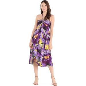 imageWomens Hawaiian Luau Halter Floral Print Halter Dress in Hibiscus PatternsPurple Sunset