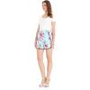 imageHawaii Hangover Women Elastic Waist Shorts with Pockets in Pink Hibiscus VinePink Hibiscus Vine Turquoise
