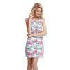 imageHawaii Hangover Womens Tank Fit Dress Pink ampamp Green Palms Flamingo in LoveFlamingo in Love in White