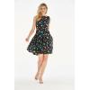 imageHawaii Hangover Womens Vintage Fit and Flare Dress in Tropical PatternsFlamingo Party Black