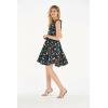 imageHawaii Hangover Womens Vintage Fit and Flare Dress in Tropical PatternsFlamingo Party Black