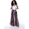 imageLady High Slit Wide Leg Pants in Tropical Pink Line FloralPink Black Hibiscus Vine