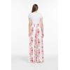 imageLady High Slit Wide Leg Pants in Tropical Pink Line FloralPink White Hibiscus Vine