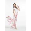 imageLady High Slit Wide Leg Pants in Tropical Pink Line FloralPink White Hibiscus Vine