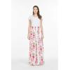 imageLady High Slit Wide Leg Pants in Tropical Pink Line FloralPink White Hibiscus Vine
