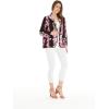 imageWomen Light Weight Rayon Casual Open Front Jacket CardiganPink Black Hibiscus Vine