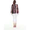 imageWomen Light Weight Rayon Casual Open Front Jacket CardiganPink Black Hibiscus Vine