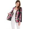 imageWomen Light Weight Rayon Casual Open Front Jacket CardiganPink Black Hibiscus Vine