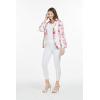 imageWomen Light Weight Rayon Casual Open Front Jacket CardiganPink White Hibiscus Vine