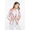 imageWomen Light Weight Rayon Casual Open Front Jacket CardiganPink White Hibiscus Vine