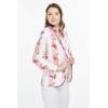 imageWomen Light Weight Rayon Casual Open Front Jacket CardiganPink White Hibiscus Vine