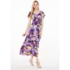 imageWomens Hawaiian Maxi Ruffle Sleeve Dress in Sunset PatternsSunset Purple