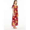 imageWomens Hawaiian Maxi Ruffle Sleeve Dress in Sunset PatternsSunset Red