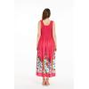 imageWomens Hawaiian Maxi Tank Elastic Luau Dress in HibiscusHibiscus Border Pink