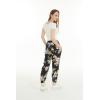 imageWomens Hawaiian Print Jogger Pants in Hibiscus BlueHibiscus Black