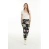 imageWomens Hawaiian Print Jogger Pants in Hibiscus BlueHibiscus Black