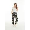 imageWomens Hawaiian Print Jogger Pants in Hibiscus BlueHibiscus Black