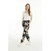 imageWomens Hawaiian Print Jogger Pants in Hibiscus BlueHibiscus Black