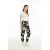 imageWomens Hawaiian Print Jogger Pants in Hibiscus BlueHibiscus Black